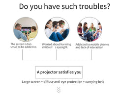 Smartldea New Mini DLP HD Projector Support 1080p Built-in Battery Capacity Wired Phone Mirroring Projector Home Theater Beamer