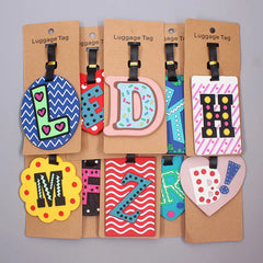 Newest Cute 26 Letters Luggage Travel Accessories Tag Silica Gel Suitcase ID Addres Holder Baggage Boarding Tag Portable Label