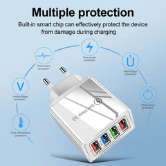 3A USB Charger 4 Port USB Quick Charge 3.0 EU US Plug Mobile Phone Charger Wall Adapter Portable Fast Charging For iPhone 16 Pro