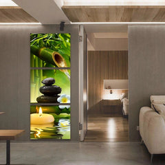 Modern 3 Panel Paintings Poster Bamboo Green on Canvas printings SPA Zen Stone Flower plants Prints Pictures Wall Art home Decor