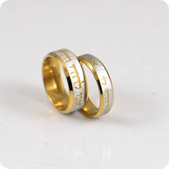 Israel Hebrew Etched Carving Engraved Stainless Steel Rings Fashion Jewelry