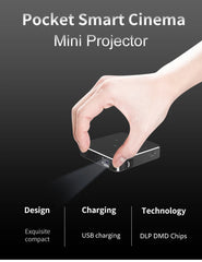 Smartldea New Mini DLP HD Projector Support 1080p Built-in Battery Capacity Wired Phone Mirroring Projector Home Theater Beamer