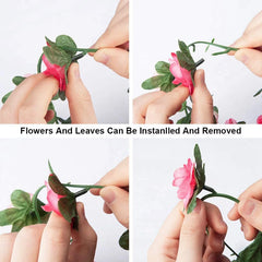 2.2 Meters Rose Artificial Flowers Christmas Garland for Wedding Home Room Decoration Spring Autumn Garden DIY Fake Plant Vine