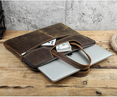 CONTACT'S FAMILY Men Briefcase Genuine Leather Laptop Bag For Air 13 M1 M2 M3 M4 Macbook Pro 14 Macbook 15 16 inch Handbag Tote