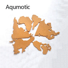 Aqumotic Cork World Map Travel Message Board World-Map for DIY Decoration Wood Phellem Room Home Office Decoration Wall Stickers
