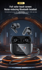 BOSECXT V11 TWS Wireless Earphones Touch Screen Digital Display Bluetooth Headset In Ear ANC Noise Reduction Headphone With Mic