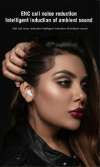 BOSECXT V11 TWS Wireless Earphones Touch Screen Digital Display Bluetooth Headset In Ear ANC Noise Reduction Headphone With Mic
