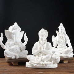 Vilead Resin Indian Ganesha Shiva God Statue Sai Baba Shirdi Sculpture Lord Hanuman Hindu Buddha Religious Fengshui Home Decor