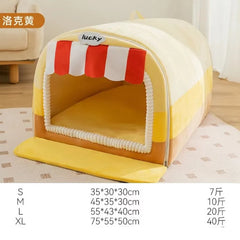 Autumn and Winter Dog Thousand Birds Grid Drawer Dog Kennel Large Dog Large Dog Kennel Deep Sleep Cat Kennel Pet Kennel Pet Shop