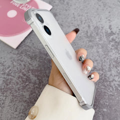 Titanium Gold matte borderless heat dissipation phone case for iPhone 16 15 14 13 12 Pro Max ultra-thin shockproof hard cover