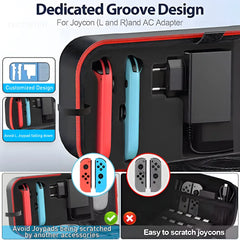 Large Storage Bag for Switch & OLED Portable Carrying Protective Case with 20 Game Slots Travel Bag for Joypad NS Accessories
