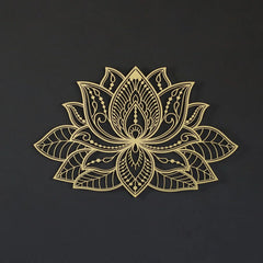 Iwa Motif Radiant Mandala Metal Wall Sculpture | Lotus Bloom Zen Decor | Halloween & Christmas Gift