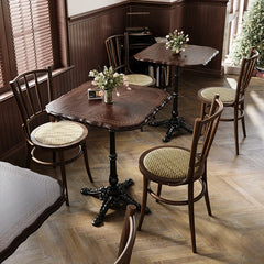 American Retro Cafe Solid Wood Table and Chair Combination Milk Tea Dessert Bakery Restaurant Commercial Dining Chair Kitchen & Dining Furniture