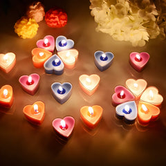 9Pcs Scented Aromatic Candle Smokeless Light Tea Wax Candles Gift Heart-Shape Wedding Festival Party Home Decoration Supplies