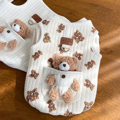 Puppy Clothes Autumn Winter Cat Fashion Desinger Vest Pet Cute Cartoon Soft Shirt Small Dog Pet Shop Pet Clothing
