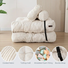 Folding Sofa Bed, Convertible Sleeper Chair with Pillow Foldable Matress, Portable Fold Out Chair Bed Comfy Floor Corner Sofa
 Lounge Living Room Furniture