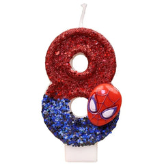 Superhero SpiderMan Fun Figure Candle Cute Cartoon Pattern 0-9 Party Birthday Candle Cake Decoration Children Party Gift