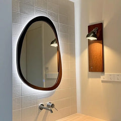 Irregular Wall Mirror Smart Bathroom Mirrors Decorative Fogless Makeup Mirror Vintage Bathrooms Full Body Mirrors with Light