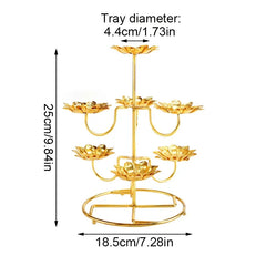 Golden Butter Lamp Holder Metal Lotus Light Cup Candlestick Living Room Restaurant Temples Buddhist Candle Stand Home Decoration