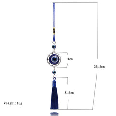 Crystal Tassels Blue Eyes Car Accessories Demon-Eye Auto Rearview Mirror Pendant Car Decoration Halloween Gifts Talisman For Man