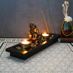 1PC Ganesh Candle Holder Set Fortune Decorations, Vintage Vibe Candles Home Bedroom Decoration, Diwali Table Scented Candles Shi