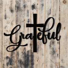 1PC Metal Cross Wall Art - 2D Flat Christian Religious Hanging Ornament, Faith-Inspired Home Decor for Living Room
