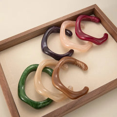 Irregular Acrylic Cuff Bracelet – Multicolor Geometric Bangle