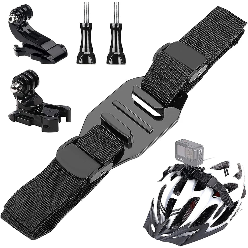 Vamson for GoPro 13 12 11 10 9 Adjustable Bike Helmet Strap Head Belt Mount Holder Adapter for Insta360 X5 X4 DJI Action 6 5 Pro