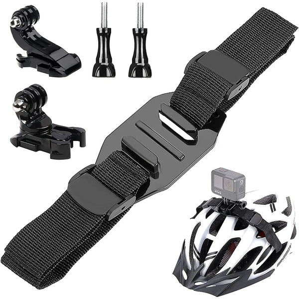 Vamson for GoPro 13 12 11 10 9 Adjustable Bike Helmet Strap Head Belt Mount Holder Adapter for Insta360 X5 X4 DJI Action 6 5 Pro