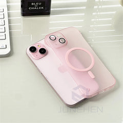 Magnetic Frameless Matte Clear Case For iPhone 16 15 14 12 13 Pro Max 16pro Ultra Thin Translucent Frosted Len Cover For Magsafe