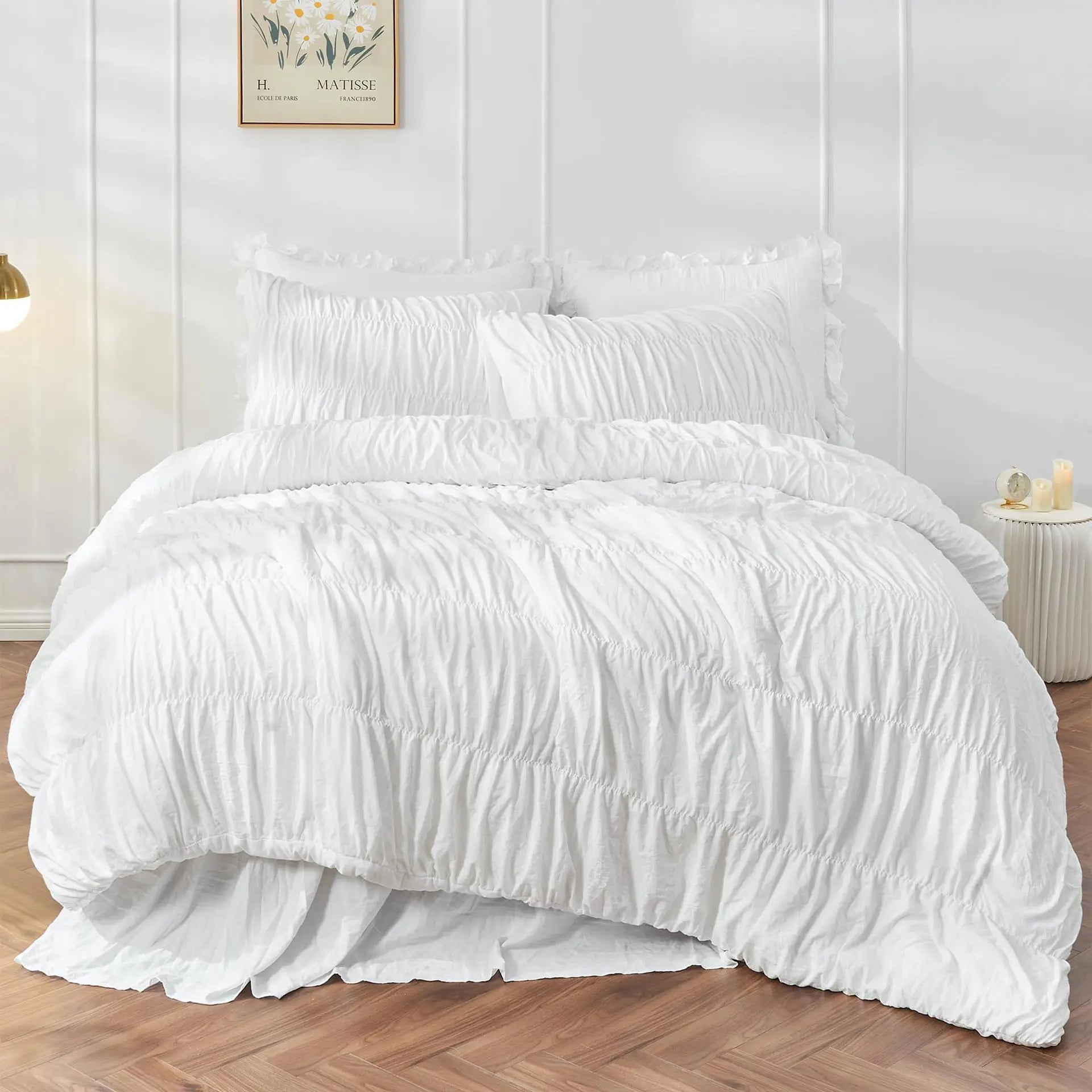 Bohemian Wrinkle Fluffy Duvet Cover Set All Seasons Bedding Set with Quilt Cover and Pillowcase Double Queen Comforter Cover Set