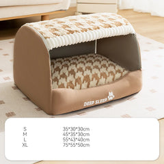 2025 New Kennel Warm in Winter Closed Removable and Washable Security Kennel Cat Bed Medium Large Dog Pet Supplies Puppy Pet Shop