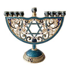 Hand Painted Candle Holder for Hanukkah Menorah Candlestick Candelabrum Candle Stand for Christmas Party Wedding Home Decor Gift