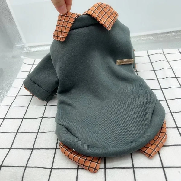 Pet Dog Clothes Warm Winter Shirt Patchwork Hoodie Jacket for Small Dog Coat Bear Hoodie Pet Plaid Shirt Pet Shop Pet Clothing