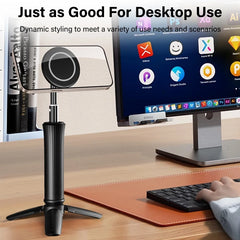 Magnetic Mini Tripod for Phone Tablet Foldable Desk Magnetic Phone Stand Detachable Cell Phone Tripod Hands Free Holder For Vlog