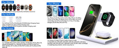 Foldable 3 In 1 Wireless Charger Stand Pad Desktop Fast Charging Station For iPhone 17 16 15 14 13 Samsung Apple Watch Airpods
