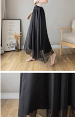 Women’s High-Waist Chiffon Wide-Leg Pants – Spring/Summer Plus Size