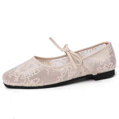 2026 Spring Lace Women Mary Jane Shoes Fashion Slip On Comfort Street Style Soft Sole Female Dress Flats Shoes