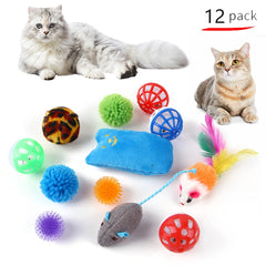 DualPet Kitten Toys Variety Cat Toy Combination Set Cat Toy Funny Cat Stick Sisal Mouse Bell Ball Cat Supplies 20 Piece Set Pet Shop