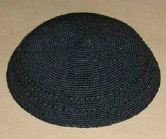 HIGH QUALITY HANDMADE BLACK KNITTED YARMULKE KIPPAH KIPPOT DIFFERENT SIZES