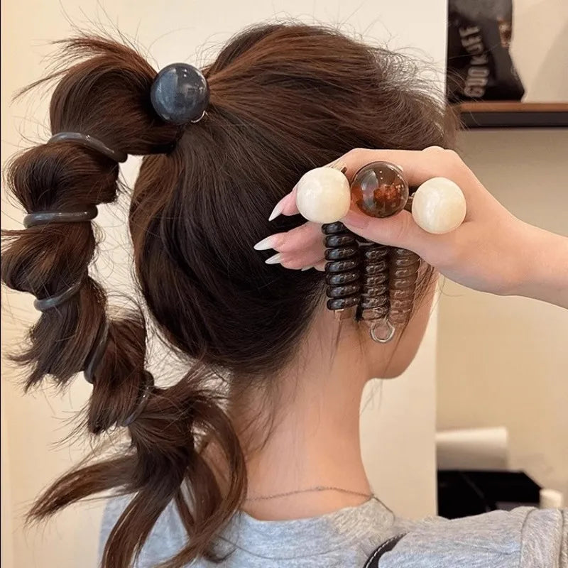 Vintage Heart Ball Elastic Headband – Women’s Hair Tie Scrunchie