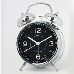 Iron Art Student Small Alarm Clock Children's Silent Fashion Table Clock Desktop Creative Glow Pointer Quartz Watch