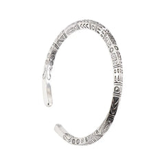 Opening Design Vintage Carved Totem Bracelet Adjustable Silver Twist Armband Cuff Open Bracelet Mobius High Quality