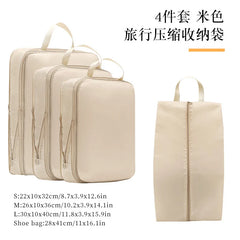 4Pcs/Set Travel Compression Packing Cubes Bag Portable Suitcase Clothes Organizers Waterproof Luggage Storage Cases Drawer Bags