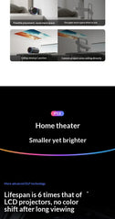 JMGO P5X Projector1080P 124%REC.709 Weight is as low as 0.73 kg Projectors Intelligent Obstacle Avoidance Camping Picnic