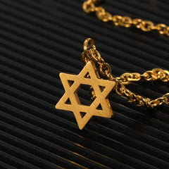 Pentagram Necklaces Pendants Stainless Steel  Chain Star Of David Choker Necklace For Women Jewish Jewelry Collares