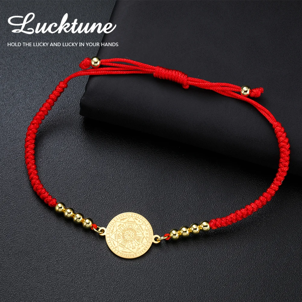 Lucktune Seven Angels Compass Bracelets Stainless Steel Women's Hand Bracelet Religious Amulet Jewelry Party Gifts Wholesale