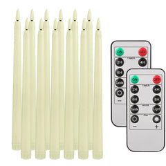 Pack of 12/24Pc LED Flameless Flickering Taper Candles with Remote Battery Operated Tea Lights Home Wedding Decor Candlesticks