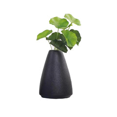Ceramic vase, small flower vase, minimalist black ceramic living room decor, Japanese retro black dried flower planter