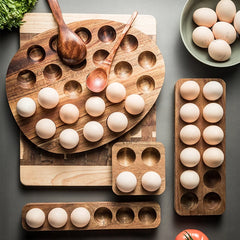 Wooden Double-Row Egg Storage Organiser – 4, 6 or 12 Holes